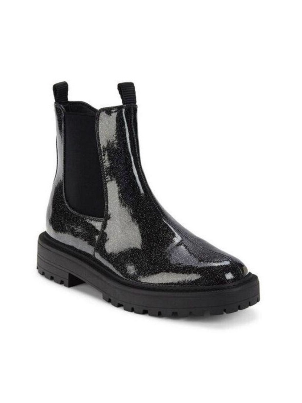 Sam Edelman Laguna Chelsea Combat Boots Girls Size 3 Black Glitter